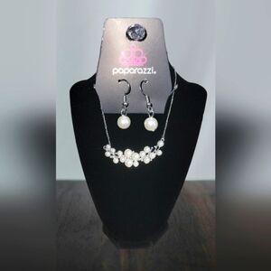Paparazzi " My Yacht or Yours" Pearls with Rhinestones Necklace and Earring Set